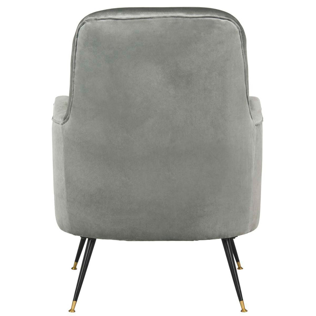 Safavieh Noelle Velvet Retro Mid Century Accent Chair - Light Grey
