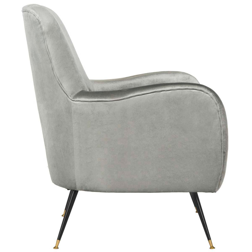 Safavieh Noelle Velvet Retro Mid Century Accent Chair - Light Grey