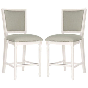 Safavieh Buchanan Rectangle Counter Stool - Light Grey / Cream (Set of 2)
