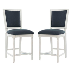 Safavieh Buchanan Rectangle Counter Stool - Navy / Creme (Set of 2)