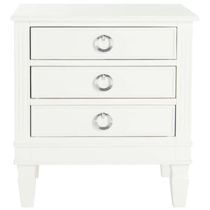 Safavieh Kira Three Drawer Night Stand - White