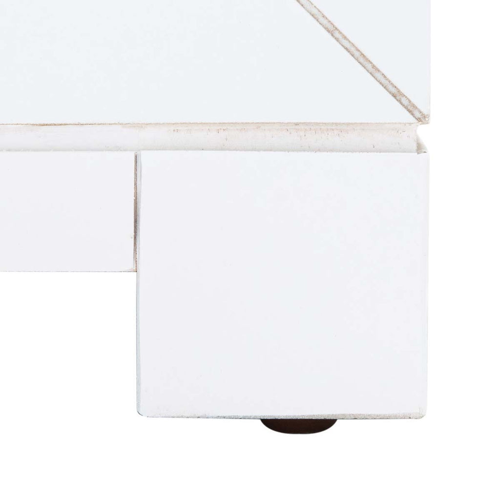 Safavieh Raina Three Drawer Greek Key Night Stand  - White / Silver