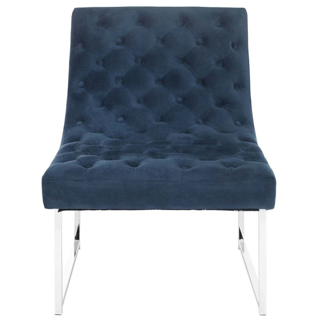 Safavieh Hadley Velvet Tufted Accent Chair - Navy Velvet