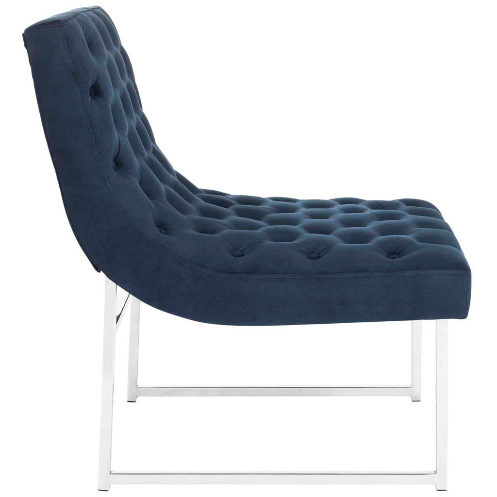 Safavieh Hadley Velvet Tufted Accent Chair - Navy Velvet