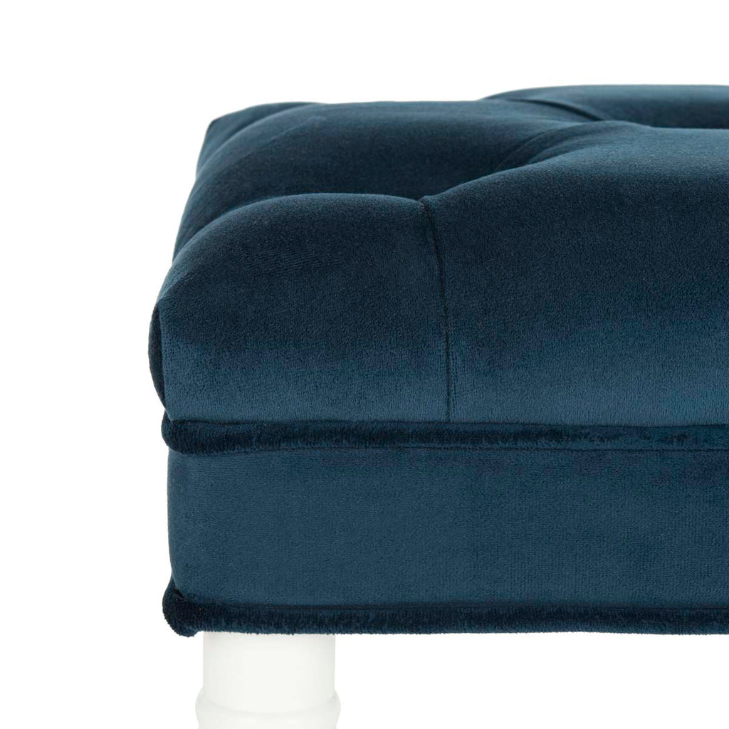 Safavieh Rory Contemporary Tufted Bench - Navy Velvet