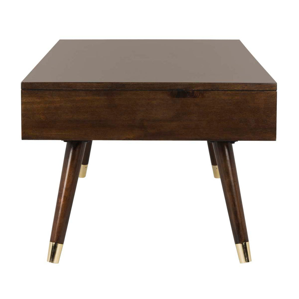 Safavieh Levinson Gold Cap Coffee Table - Brown/Gold