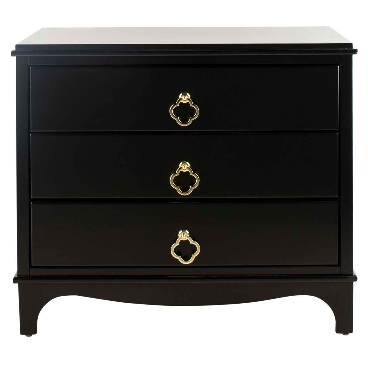Hannon 3 Drawer Nightstand Black Hannon 3 Drawer Nightstand Black