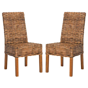 Safavieh Sanibel 18''H Rattan Side Chair (Set Of 2)-Brown