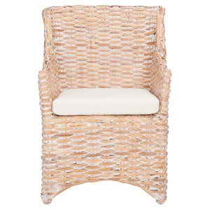 Safavieh Ventura Arm Chair - Natural White Wash / White