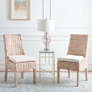 Safavieh Suncoast Arm Chair W/ Cushion - Natural White Wash / White