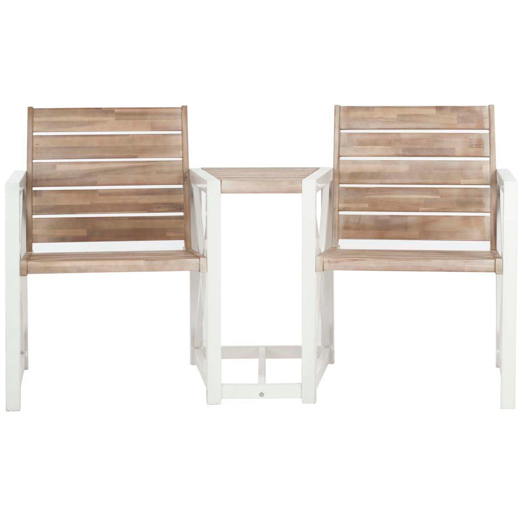 Safavieh Jovanna 2 Seat Bench - White/Oak