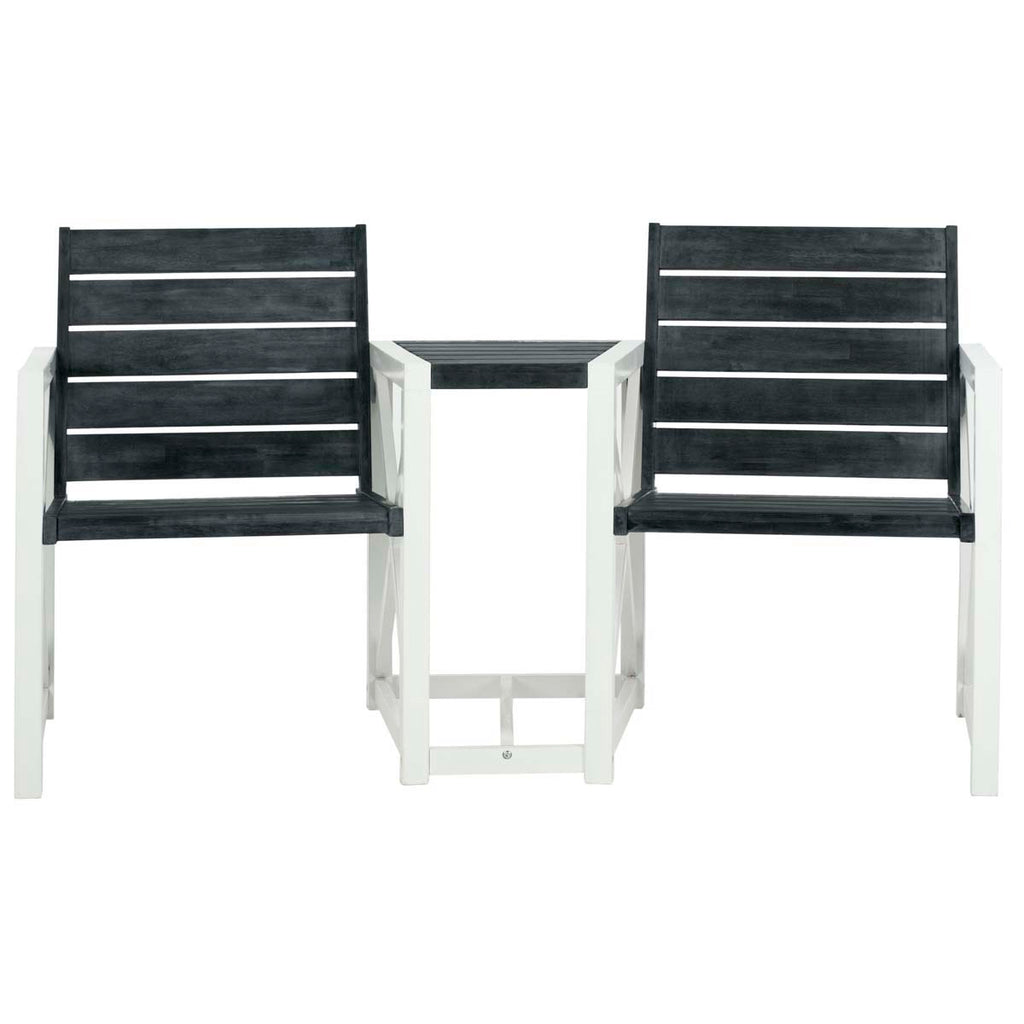 Safavieh Jovanna 2 Seat Bench - White/Dark Slate Grey
