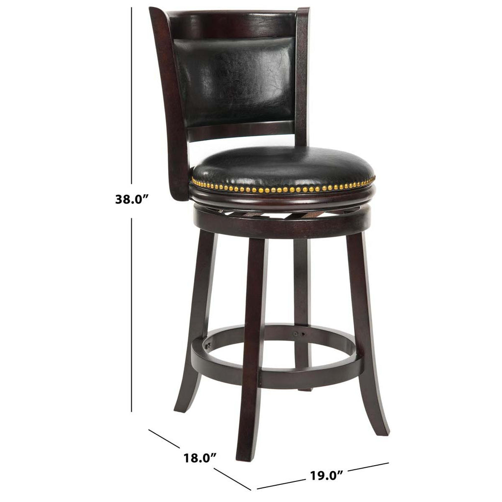 Safavieh Brockway Swivel Counter Stool - Cappuccino/Black