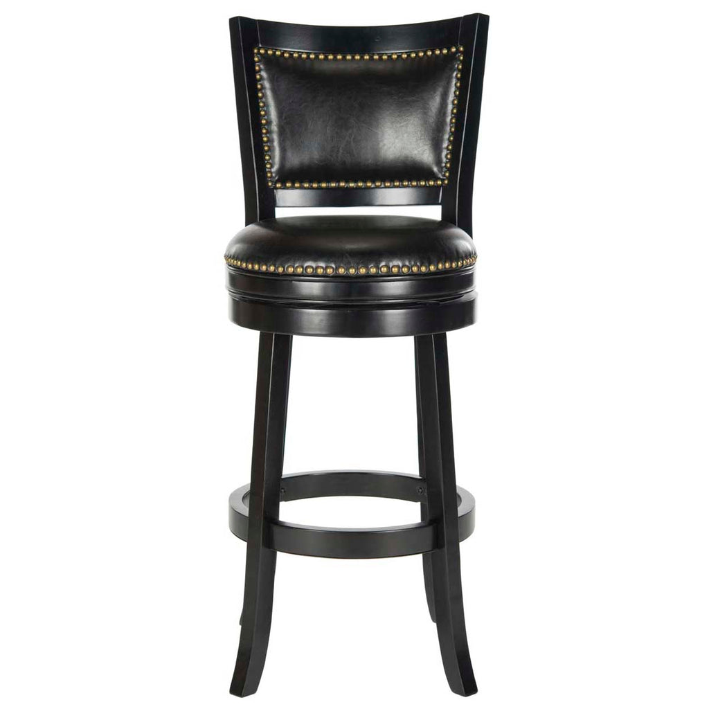 Safavieh Lazzaro Swivel Bar Stool - Black/Black