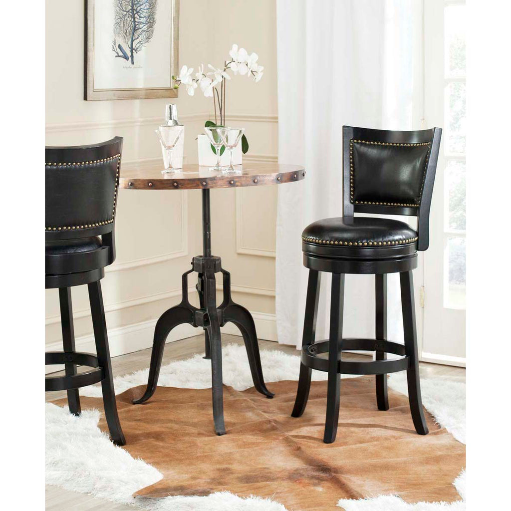 Safavieh Lazzaro Swivel Bar Stool - Black/Black