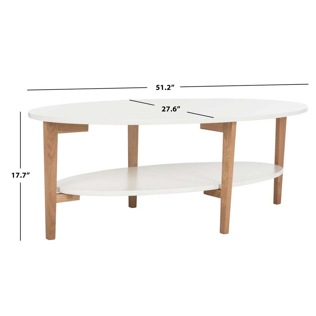 Safavieh Woodruff Oval Coffee Table - White/Oak