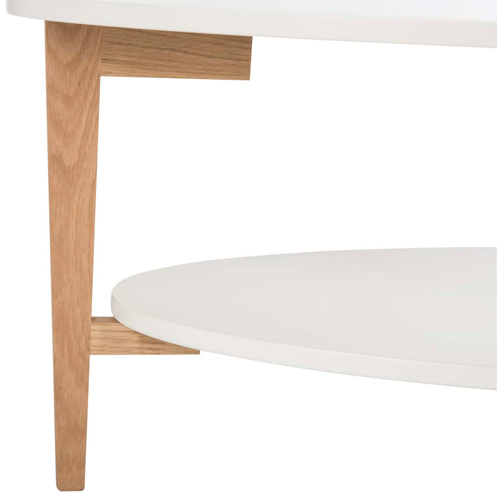 Safavieh Woodruff Oval Coffee Table - White/Oak