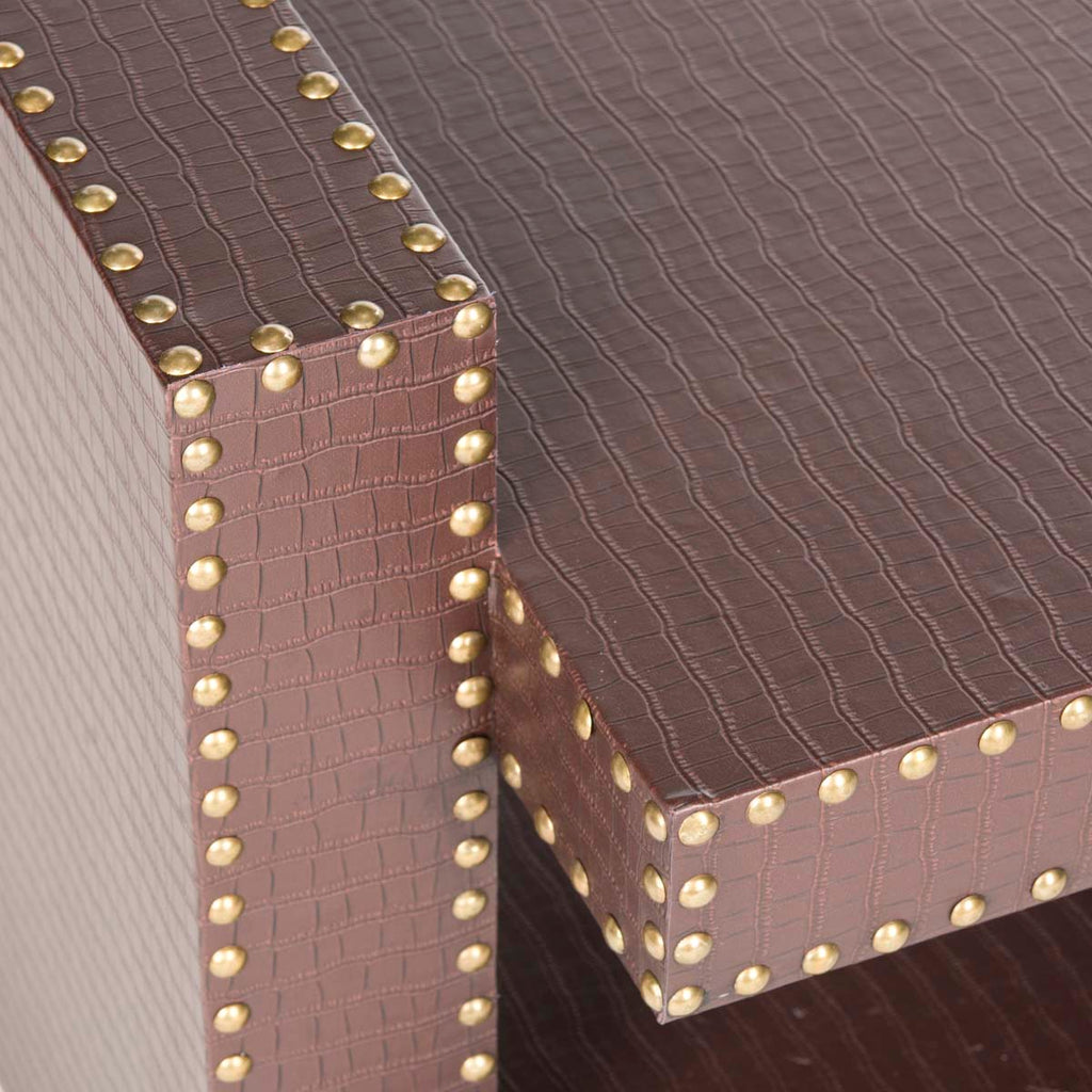 Safavieh Garson Accent Table - Brown Crocodile