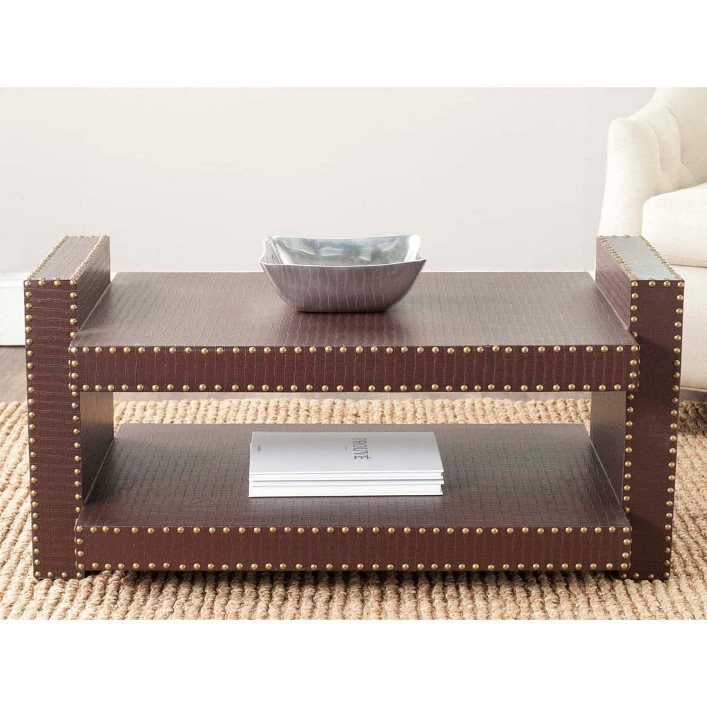 Safavieh Garson Accent Table - Brown Crocodile
