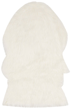 Faux Fur Sheepskin Accent Rug, FSS115A, 60 X 91 cm in Ivory
