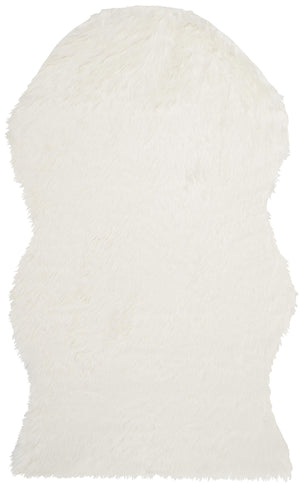 Faux Fur Sheepskin Area Rug, FSS115A, 90 X 150 cm in Ivory
