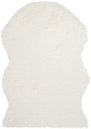 Faux Fur Sheepskin Area Rug, FSS115A, 200 X 300 cm in Ivory