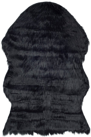 Faux Fur Sheepskin Accent Rug, FSS115B, 60 X 91 cm in Grey