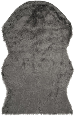 Faux Fur Sheepskin Area Rug, FSS115D, 90 X 150 cm in Grey