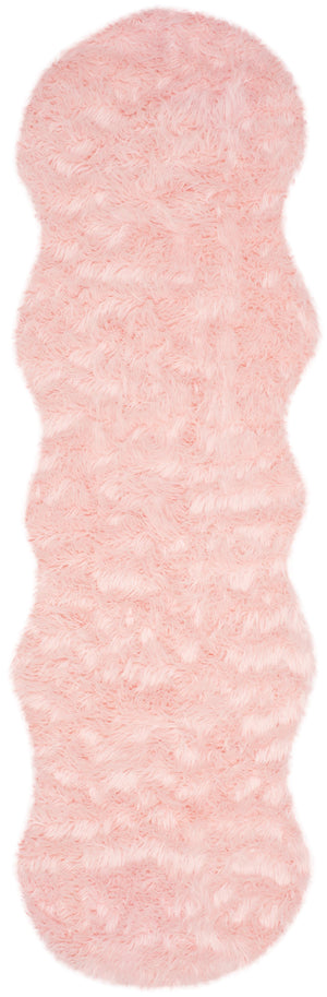 Faux Fur Sheepskin Runner Rug, FSS115G, 62 X 240 cm in Pink