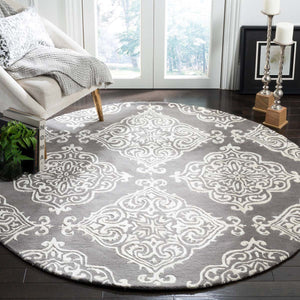 Safavieh Glamour Rug Collection GLM568D - Dark Grey / Ivory