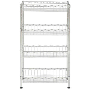 Safavieh Gaston 4 Tier Chrome Wire Mini Rack (17.7 In. W X 9.8 In. D X 31.5 In. H) - Chrome