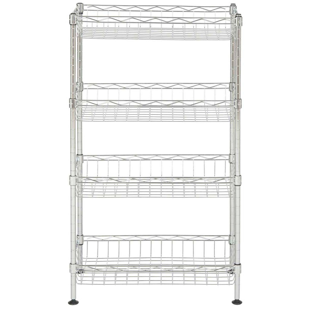Safavieh Gaston 4 Tier Chrome Wire Mini Rack (17.7 In. W X 9.8 In. D X 31.5 In. H) - Chrome