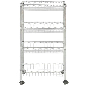 Safavieh Mario 4 Tier Chrome Wire Basket Rack - Chrome
