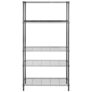 Safavieh Ceasar 5 Tier Chrome Wire Adjustable Rack (35.4 In. W X 17.7 In. D X 70.9 In. H) - Chrome