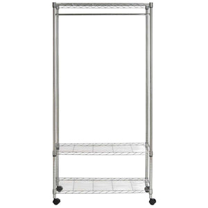Safavieh Gordon Chrome Wire 3 Tier Garment Rack (35.4 In. W X 17.7 In. D X 70.9 In. H) - Chrome