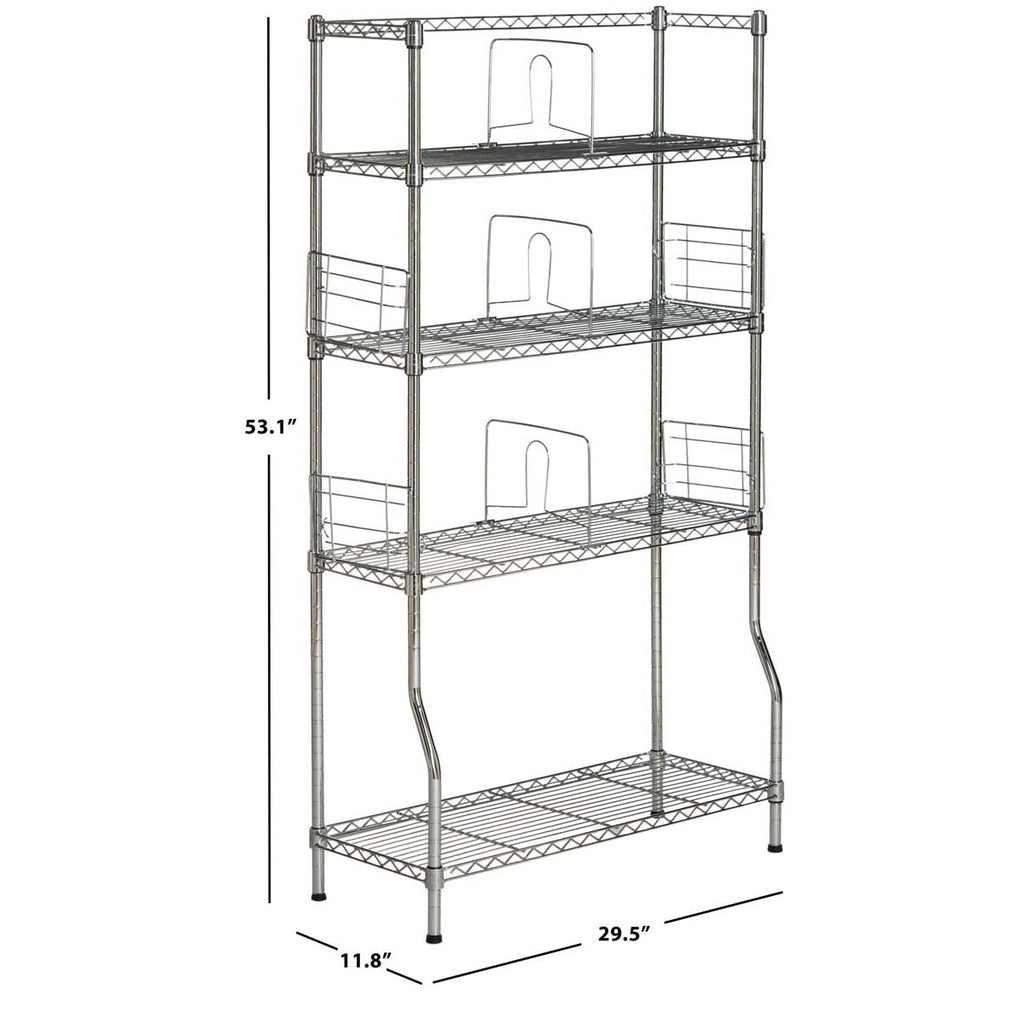 Safavieh Fernand Chrome Wire Book Rack (29.5 In. W X 11.8 In. D X 53.1