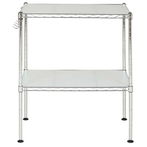 Safavieh Lucien 2 Tier Chrome Wire Microwave Rack (19.7 In. W X 11.8 In. D X 23.6 In. H) - Chrome