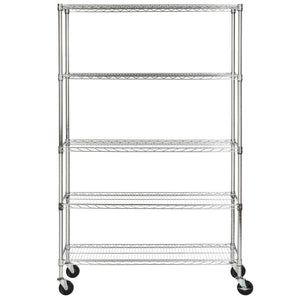 Safavieh Echo 5 Tier Heavy Duty Chrome Wire Shelve (47 In W X 18 In D X 75 In H) - Chrome