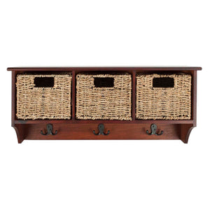 Safavieh Finley Hanging 3 Basket Wall Rack - Cherry