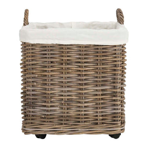 Safavieh Amari Rattan Square Set Of 2 Baskets With Wheels - Natural