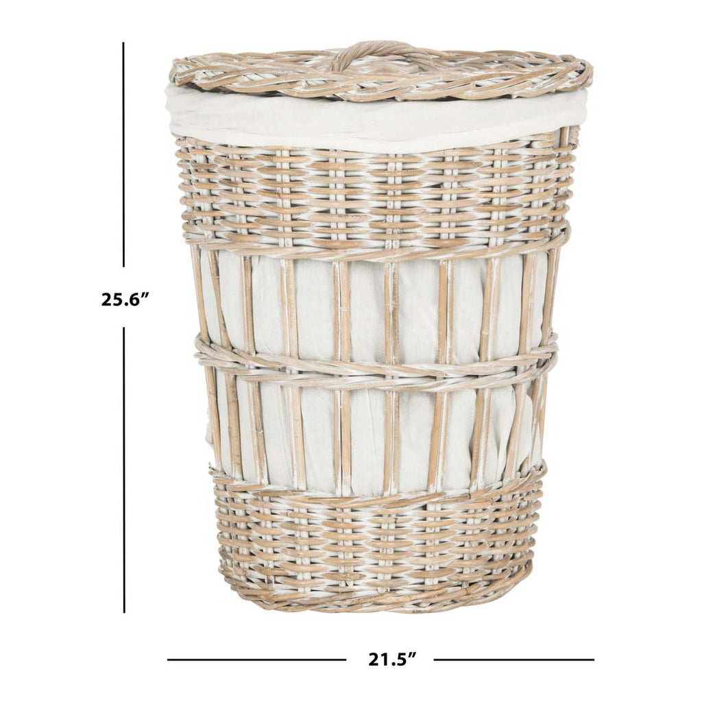 Safavieh Maggy Storage Hamper With Liner - White