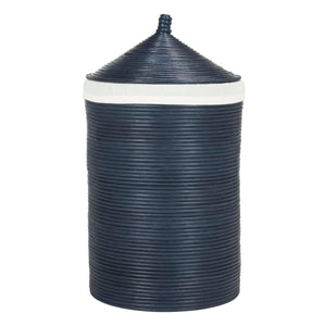 Safavieh Wellington Rattan Storage Hamper With Liner - Navy