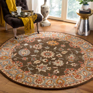 Safavieh Heritage Rug Collection HG412A - Charcoal / Blue