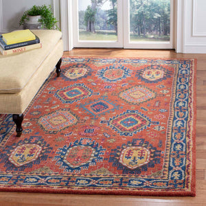 Safavieh Heritage Rug Collection HG427P- Rust / Navy