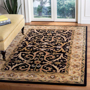 Safavieh Heritage Rug Collection HG644A - Charcoal / Beige
