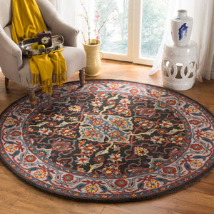 Safavieh Heritage Rug Collection HG737A - Charcoal / Ivory