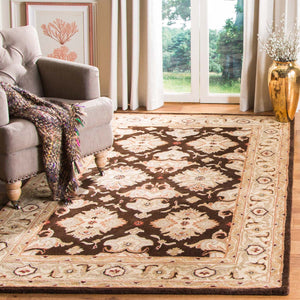 Safavieh Heritage Rug Collection HG817B - Espresso / Ivory