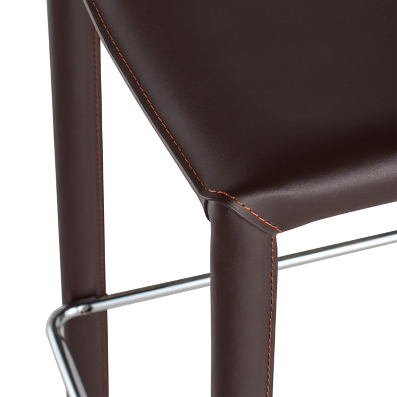 Bridget Brown Leather Seat Counter Stool | Nuevo - HGAF151