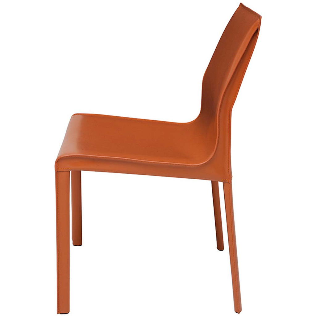 Nuevo Colter Leather Dining Chair - Ochre