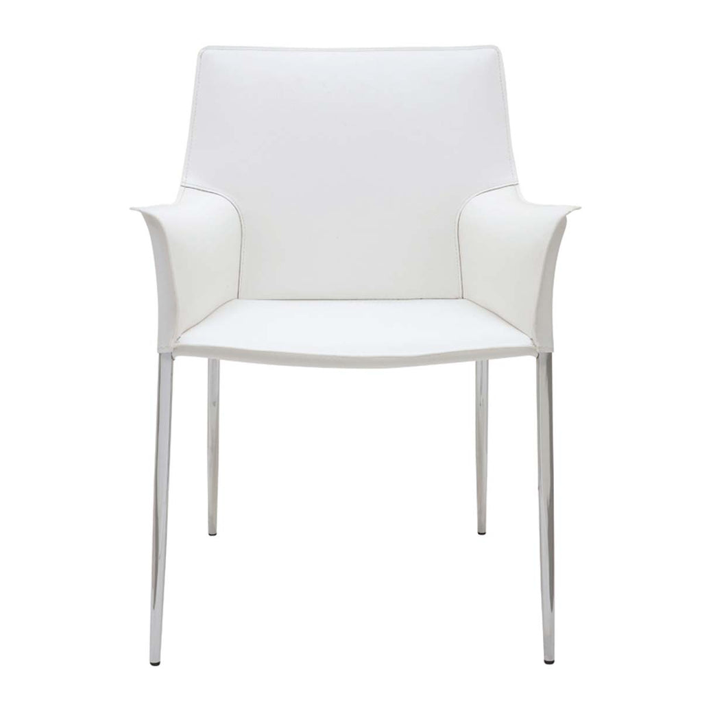 Nuevo Colter Leather Dining Chair - White